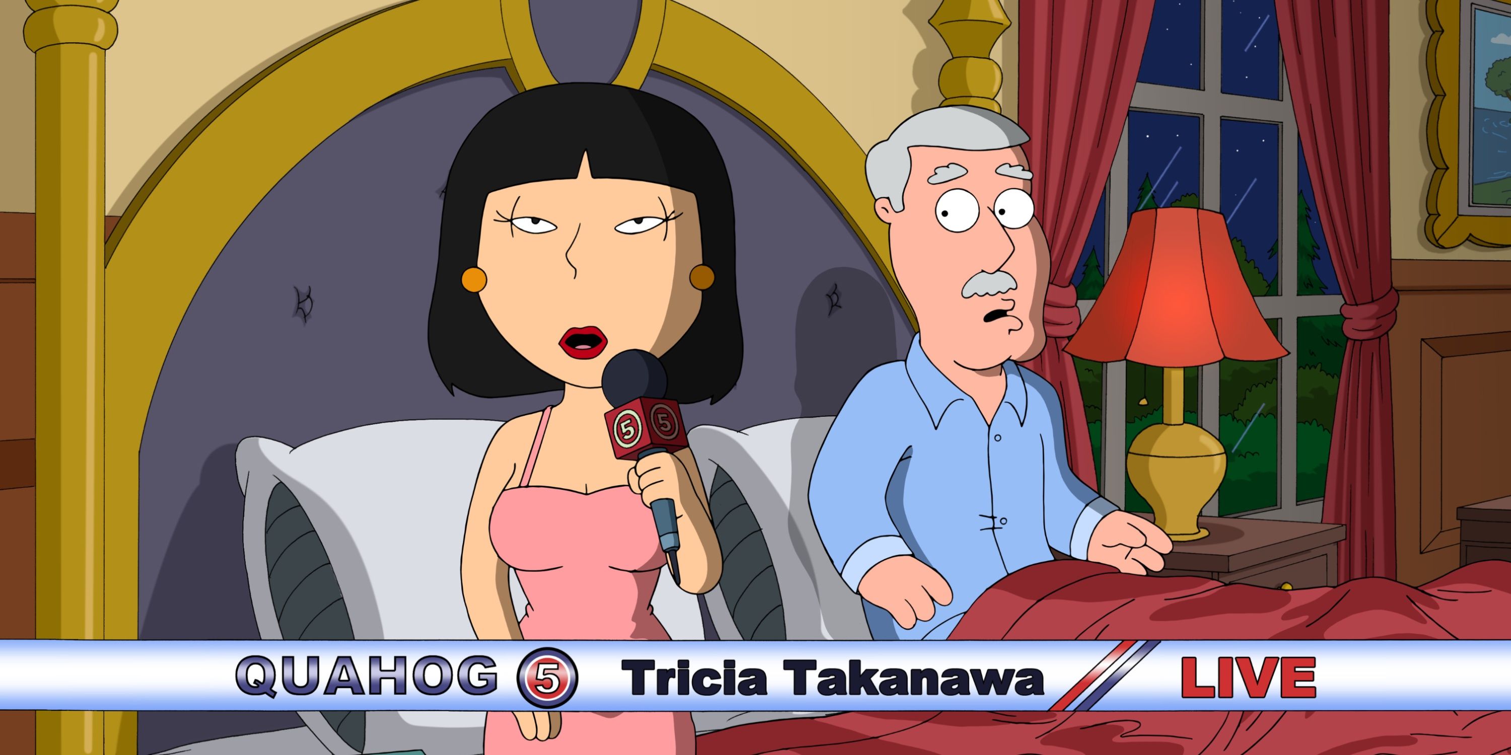 Tricia Takanawa and Carter Pewterschmidt in Family Guy