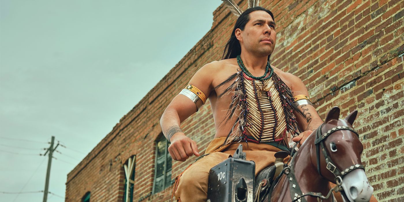 Dallas Goldtooth as Spirit in Season 3 of Reservation Dogs.