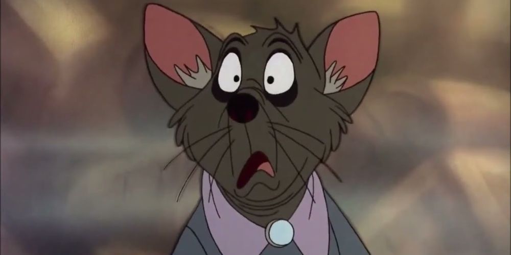 Warren T. Rat, not in disguise, revealing to everyone that he is a cat.