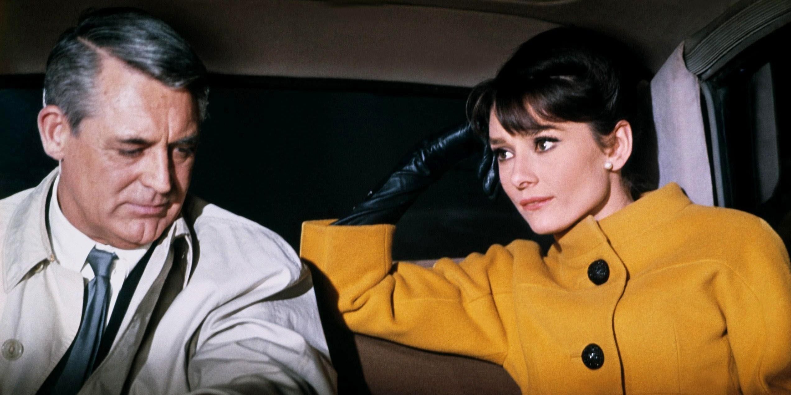 Audrey Hepburn sits with Cary Grant in Charade