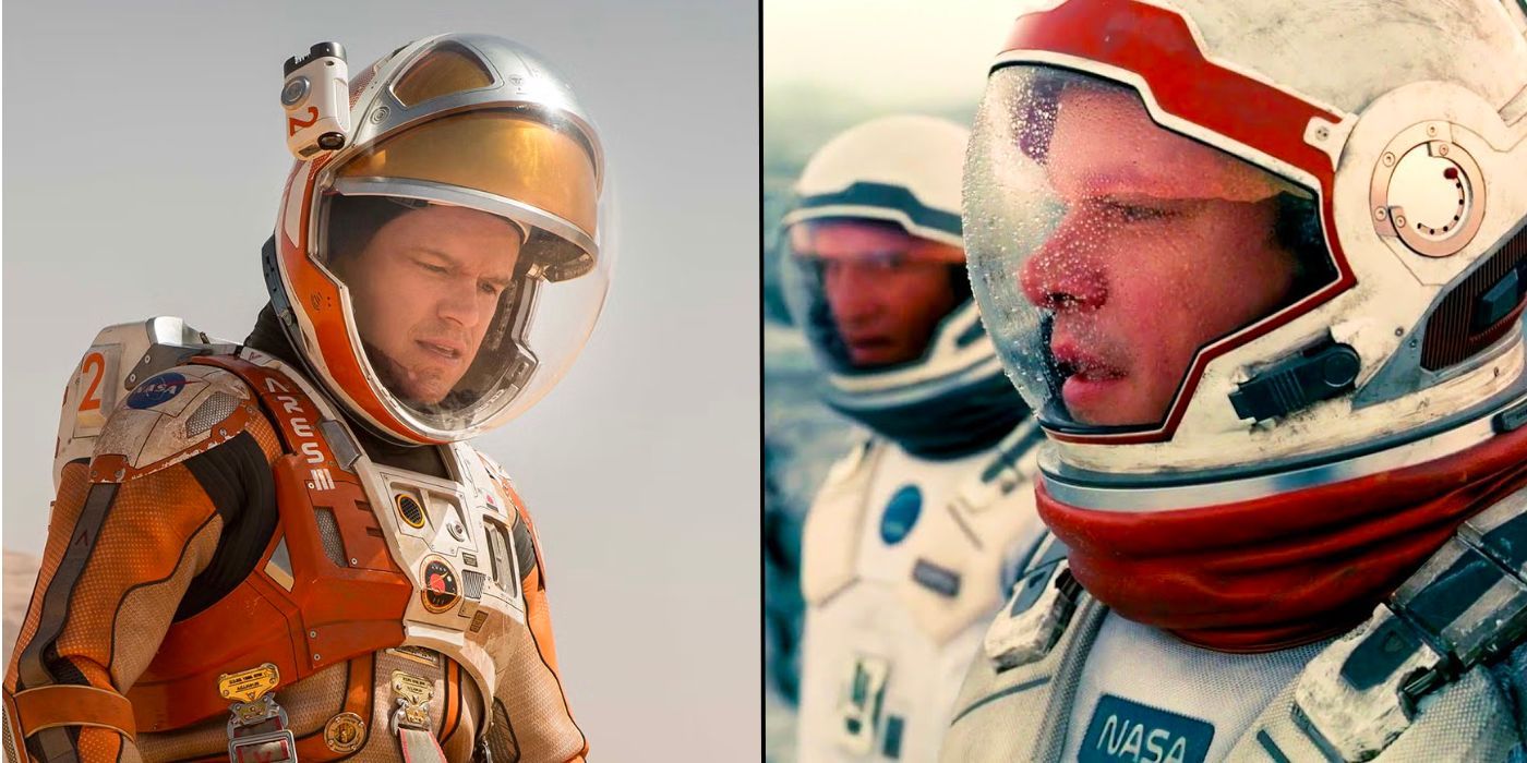 Matt Damon in the Martian and Interstellar