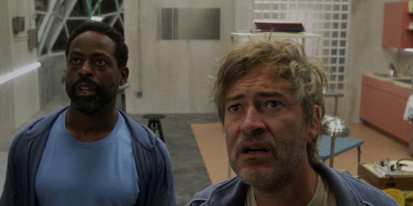 Mark Duplass as Billy and Sterling K. Brown as Ray in Biosphere. 