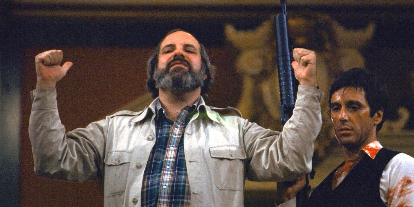 Brian De Palma and Al Pacino on the set of Scarface