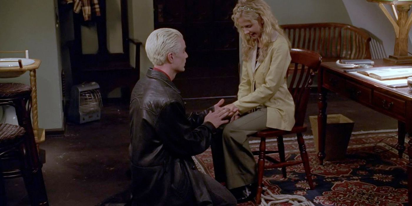James Marsters as Spike proposes to Sarah Michelle Gellar as Buffy in Buffy the Vampire Slayer