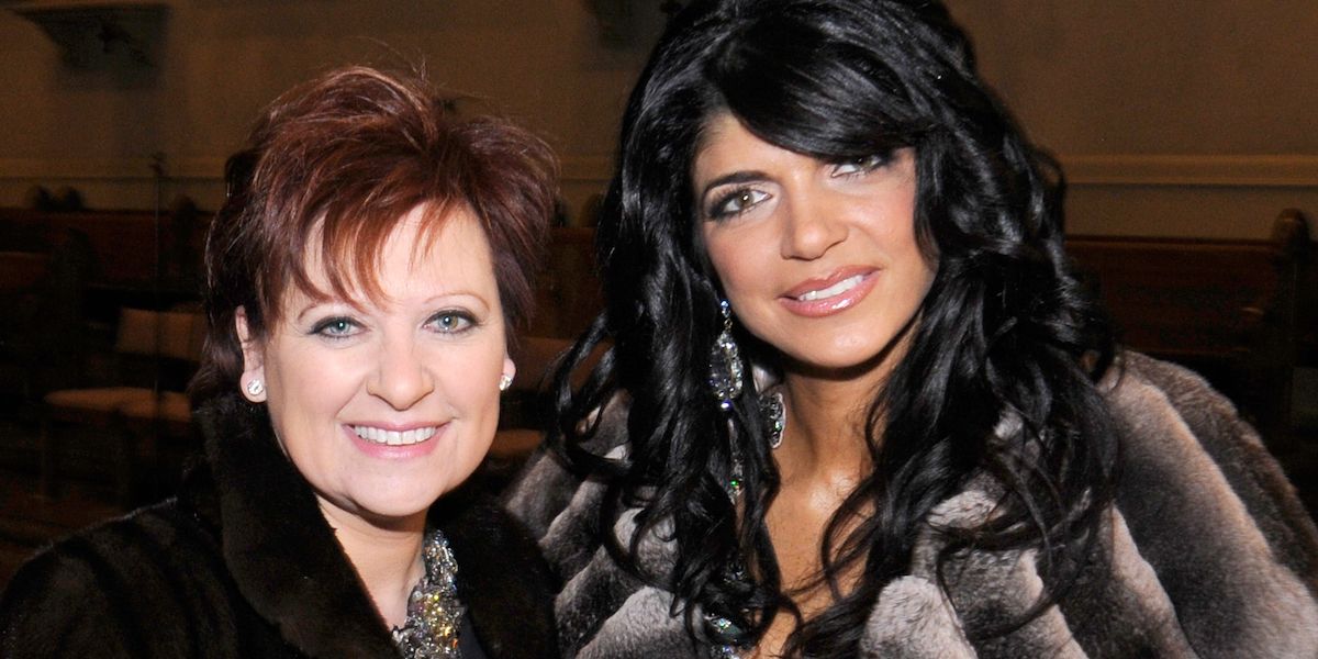 Caroline Manzo and Teresa Giudice smile for the camera