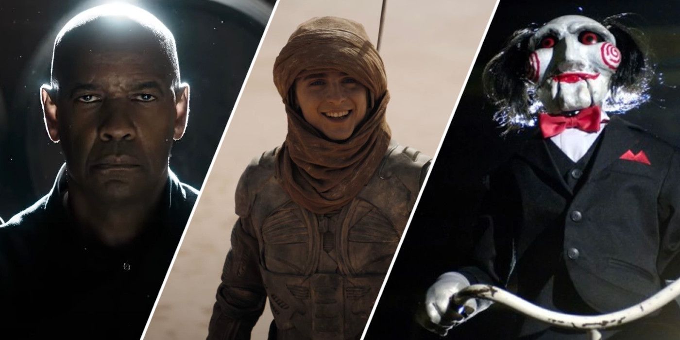 Characters from The Equalizer 3, Dune Part Two, and Saw X