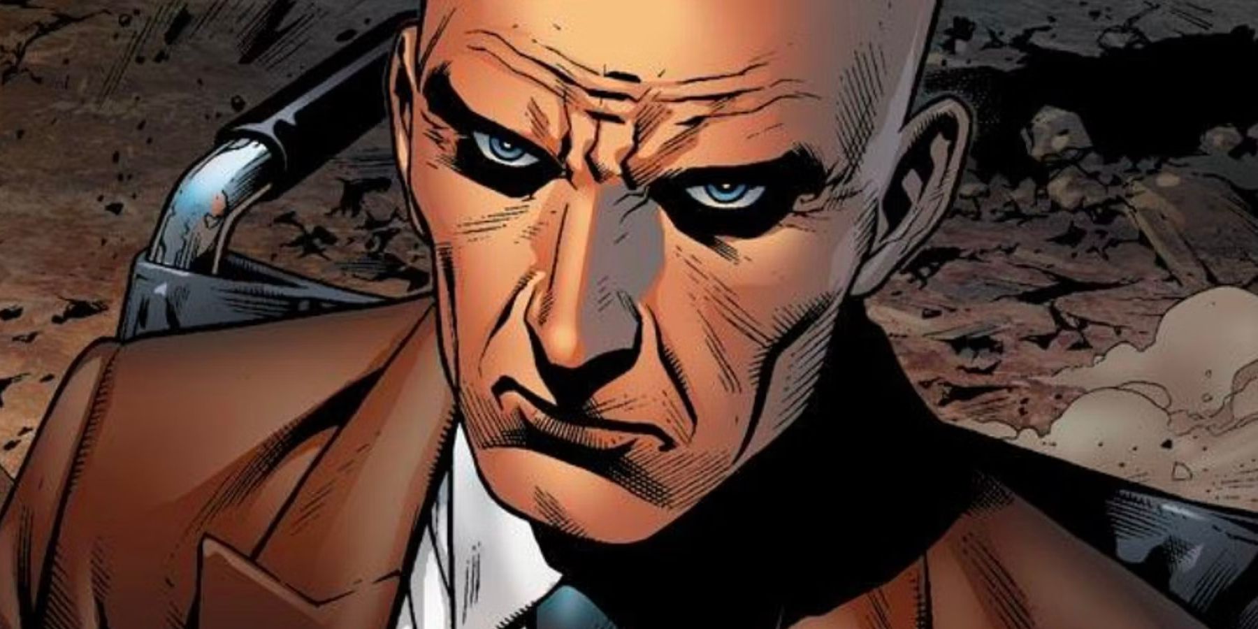 A close-up of Charles Xavier looking somber in Marvel Comics