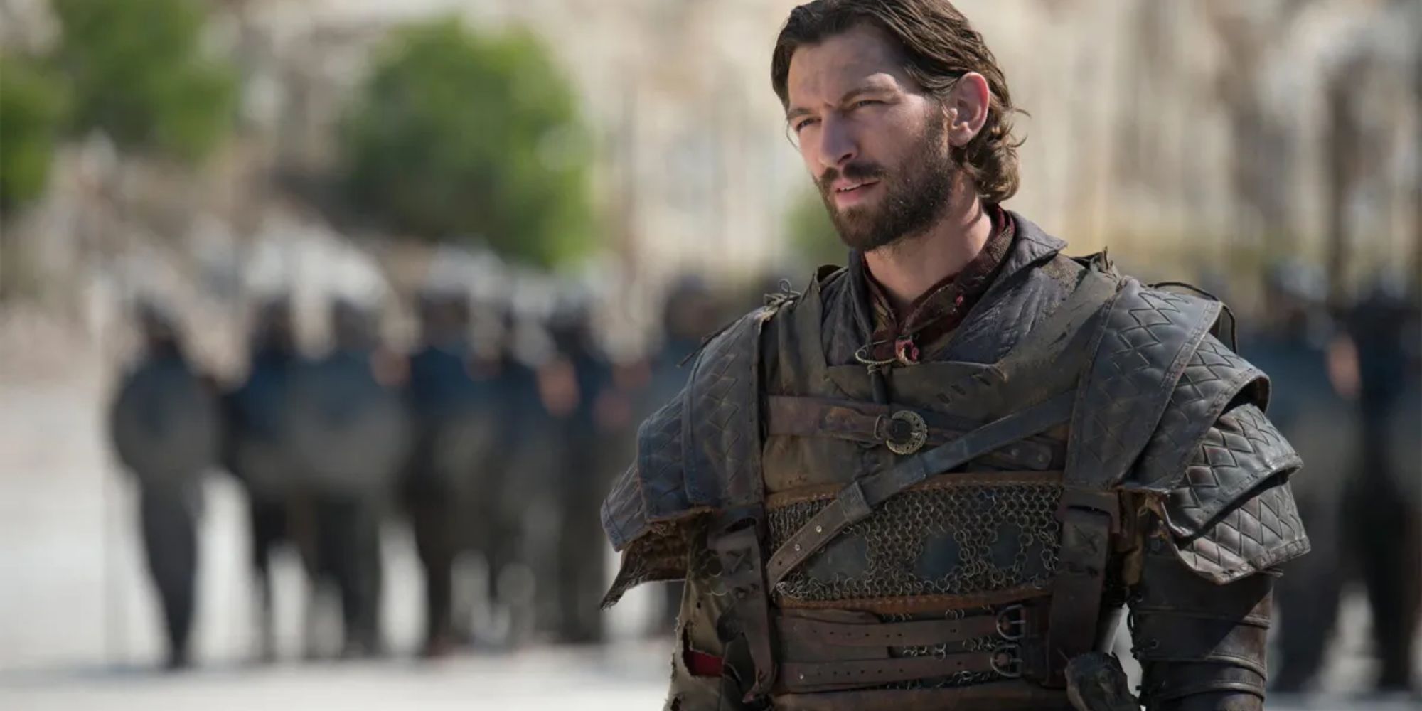 Daario Naharis prepares for a fight with the Unsullied at his back