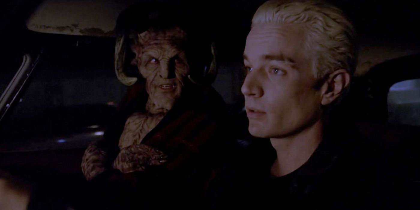 Anthony Head as Giles in demon form and James Marsters as Spike in Buffy the Vampire Slayer