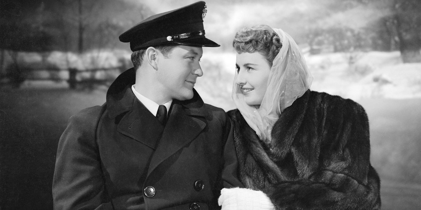 Dennis Morgan and Barbara Stanwyck at Christmas in Connecticut