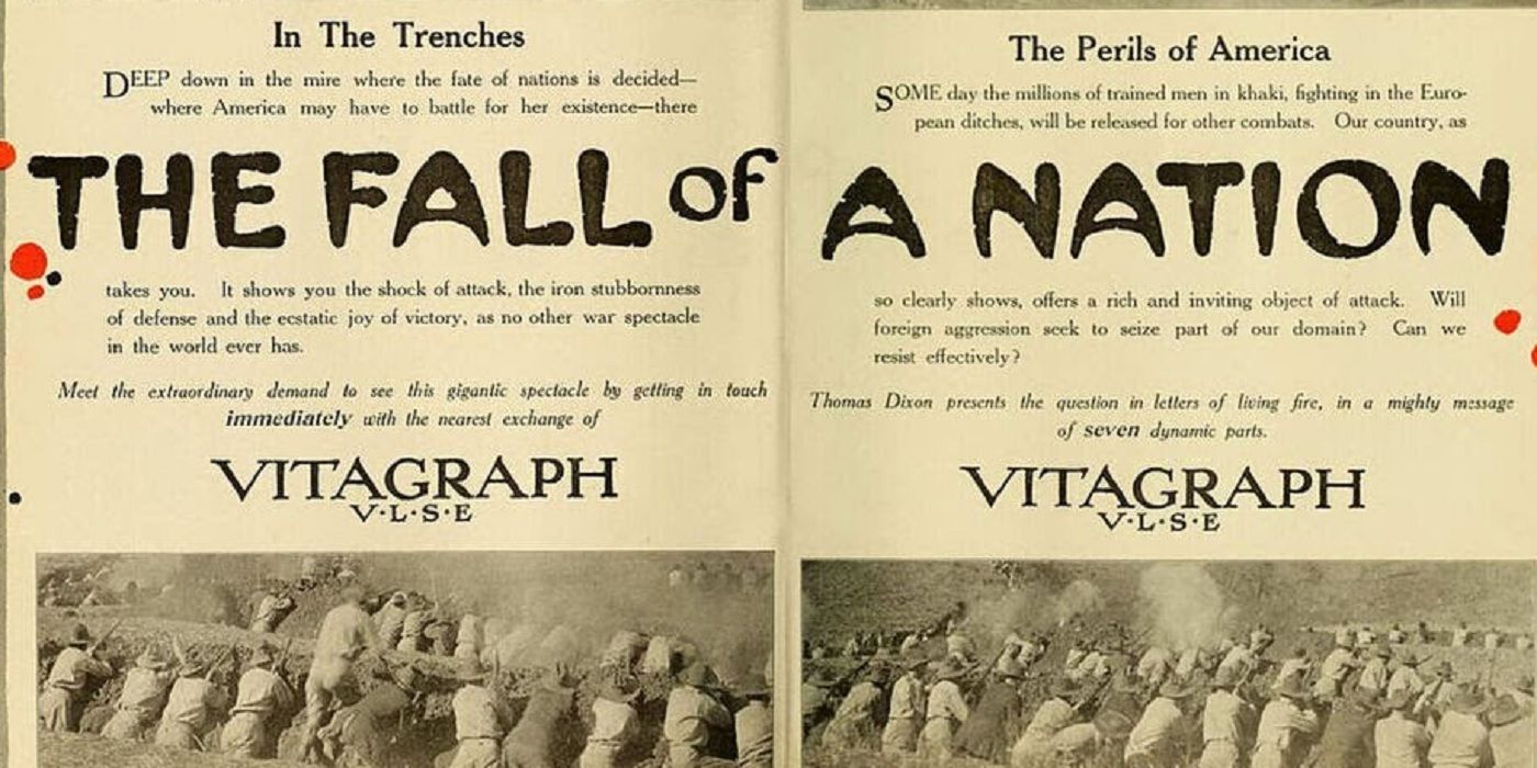 Title card for 'The Fall of a Nation' (1916)