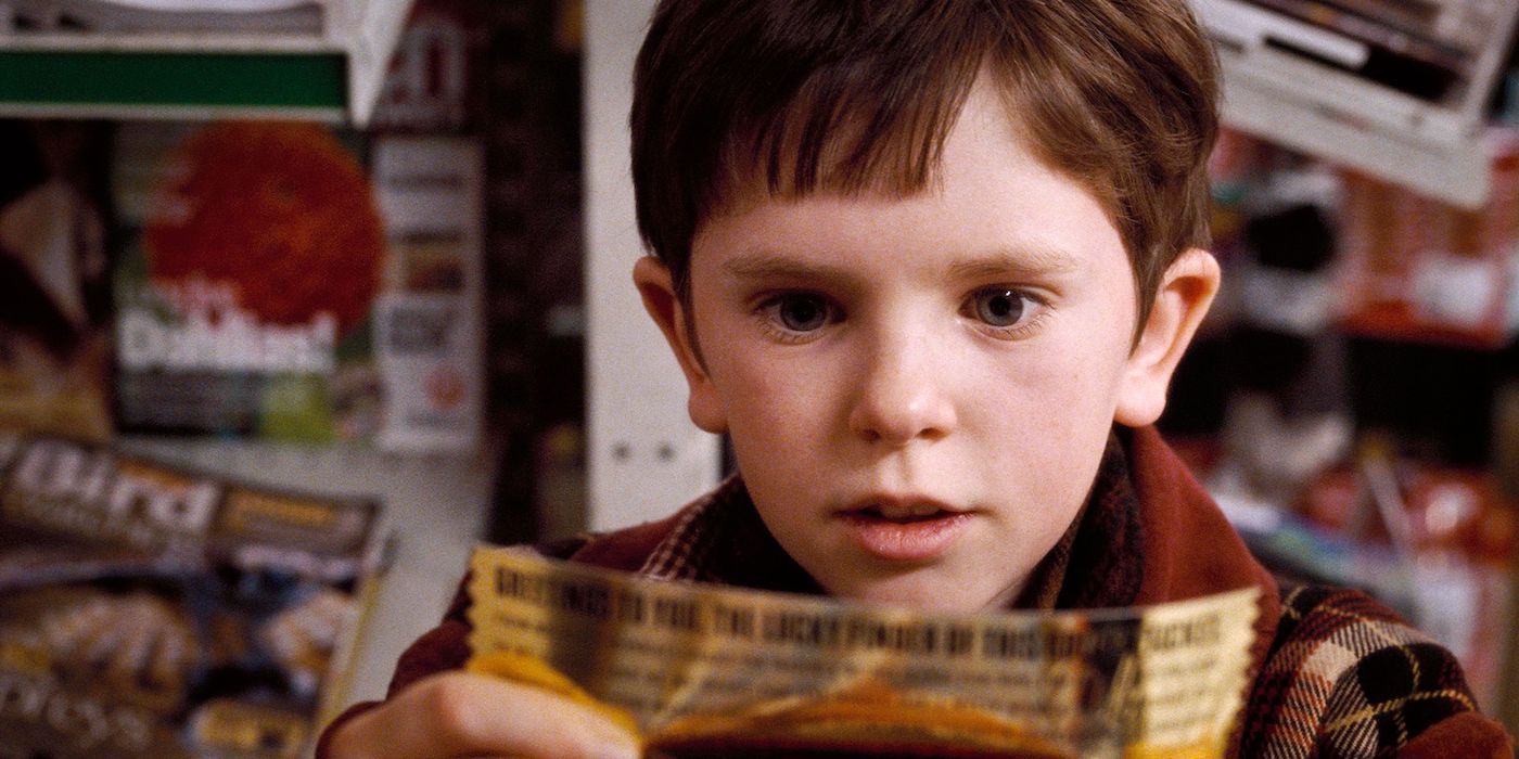 Freddie Highmore as Charlie in Charlie and the Chocolate Factory