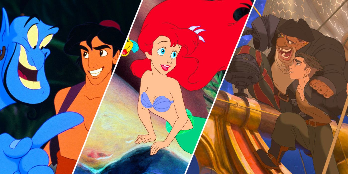 Genie and Aladdin, Ariel from The Little Mermaid, Jim and Long John from Treasure Planet