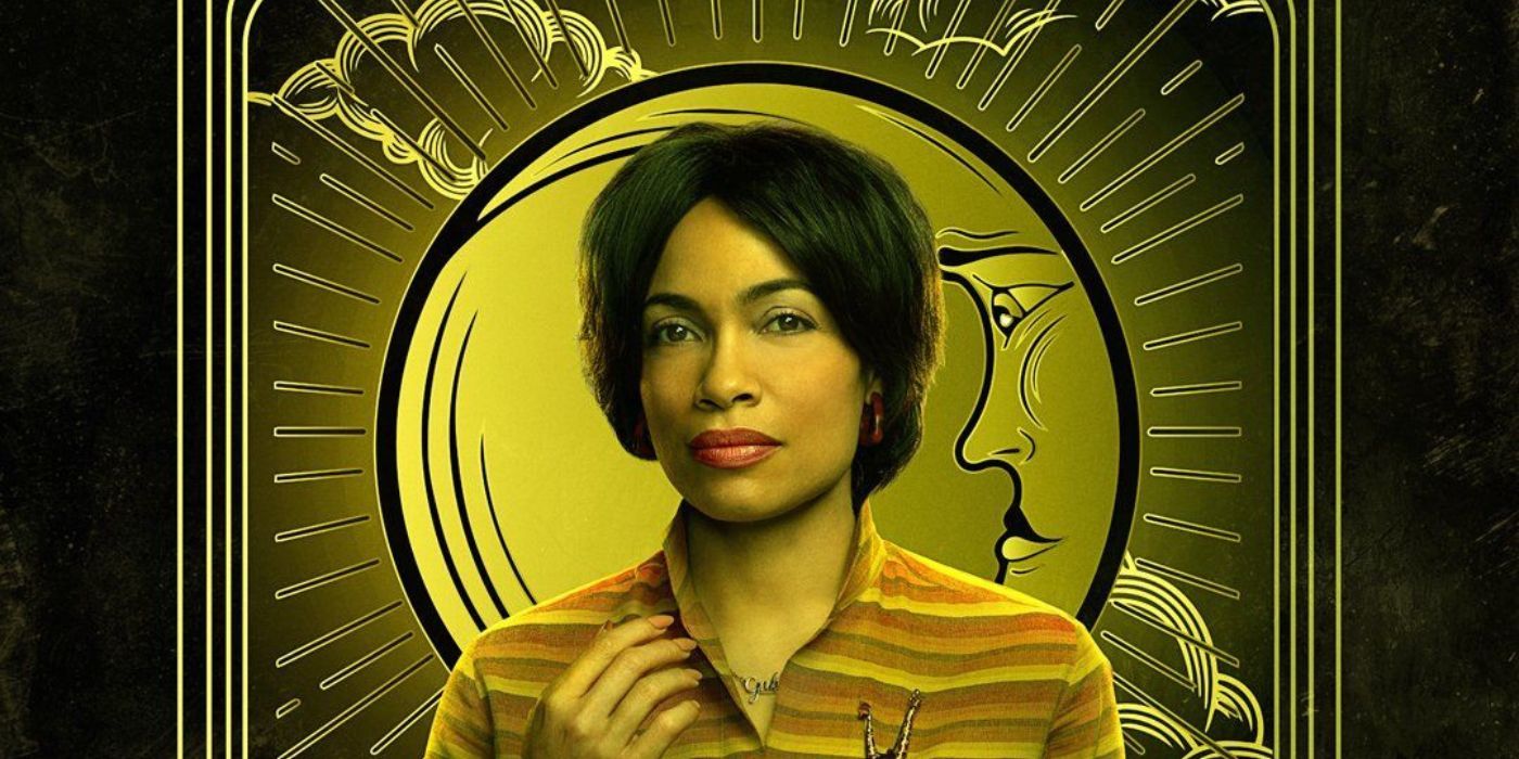 Rosario Dawson as Gabbie on a cropped Character Poster for Haunted Mansion 