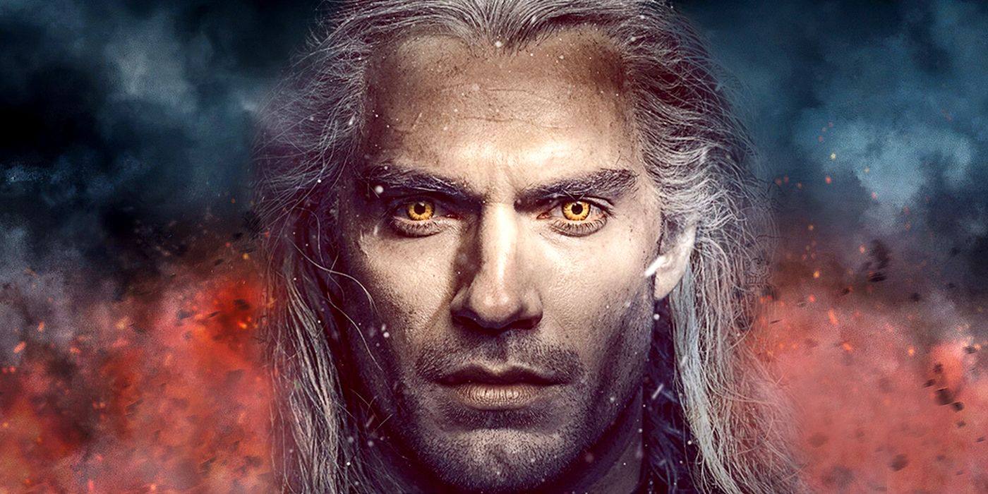 Blended image showing Henry Cavill as Geralt of Rivia in The Witcher