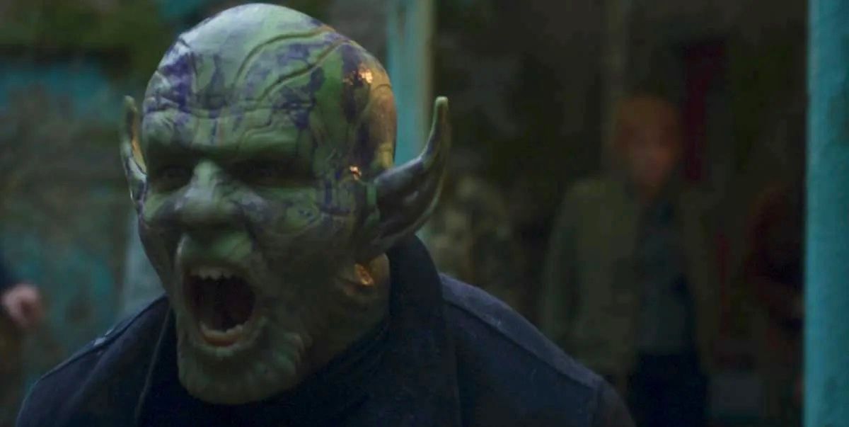 Gravik in his Skrull form after defending himself from the coup