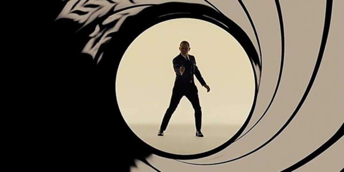 James Bond staring down the gun barrel.