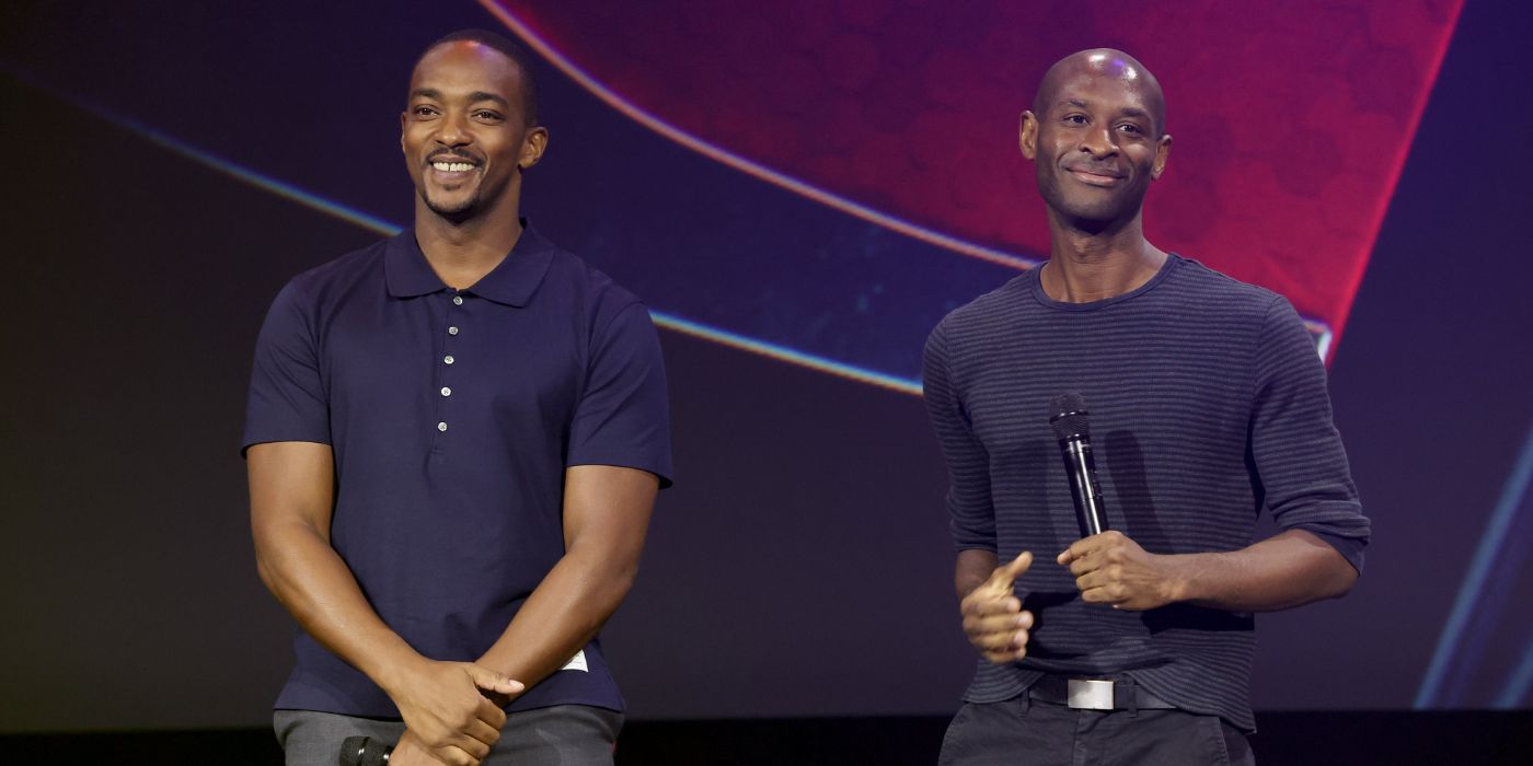 Anthony Mackie and Julius Ona promote Captain America: Brave New World at D23 2022