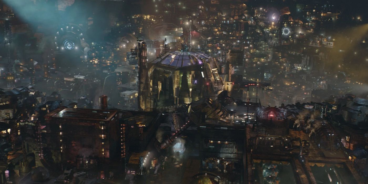 A shot of builds in Knowhere, home of the Guardians of the Galaxy