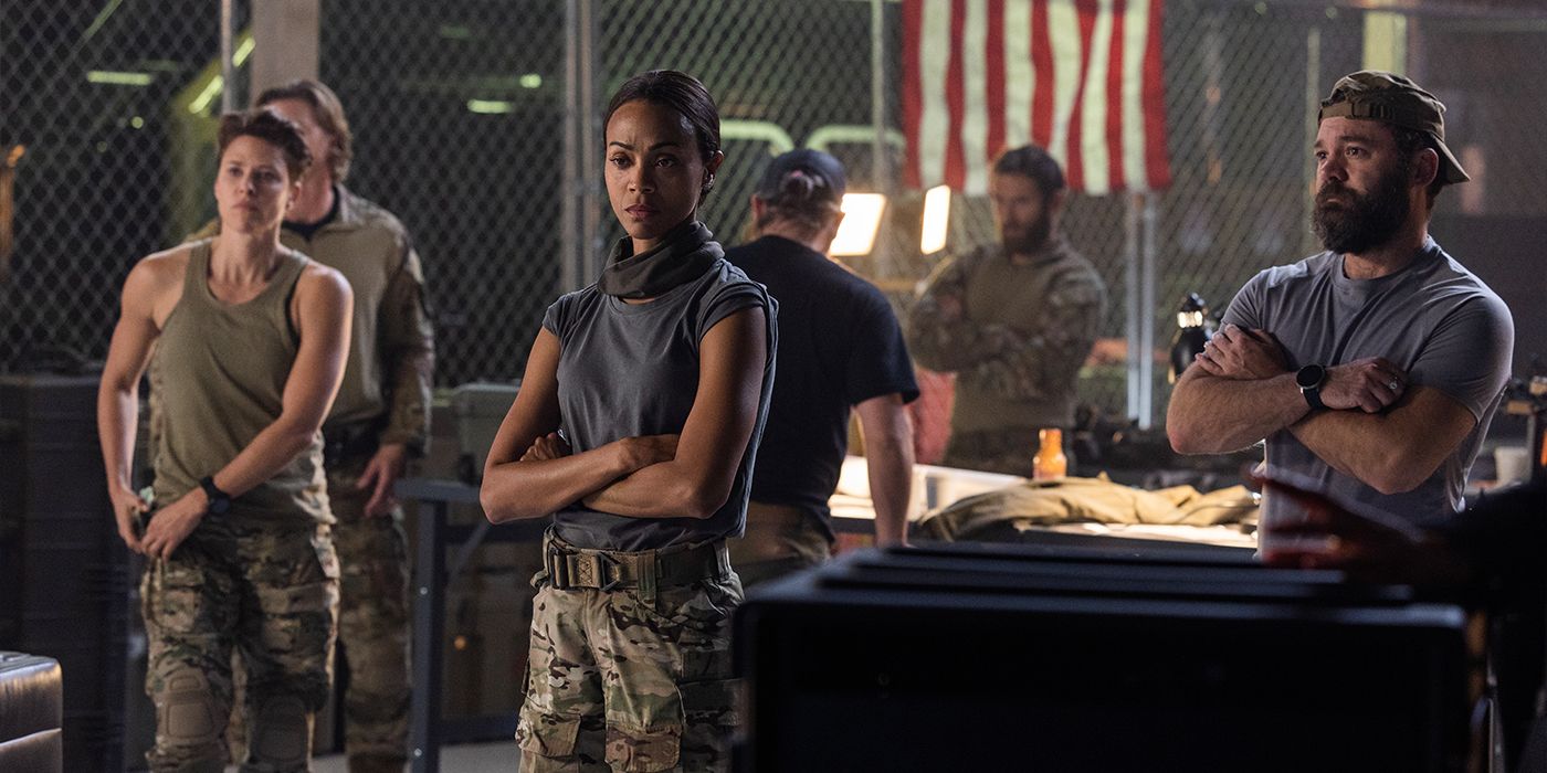 Zoe Saldana and her team in Special Ops: Lioness