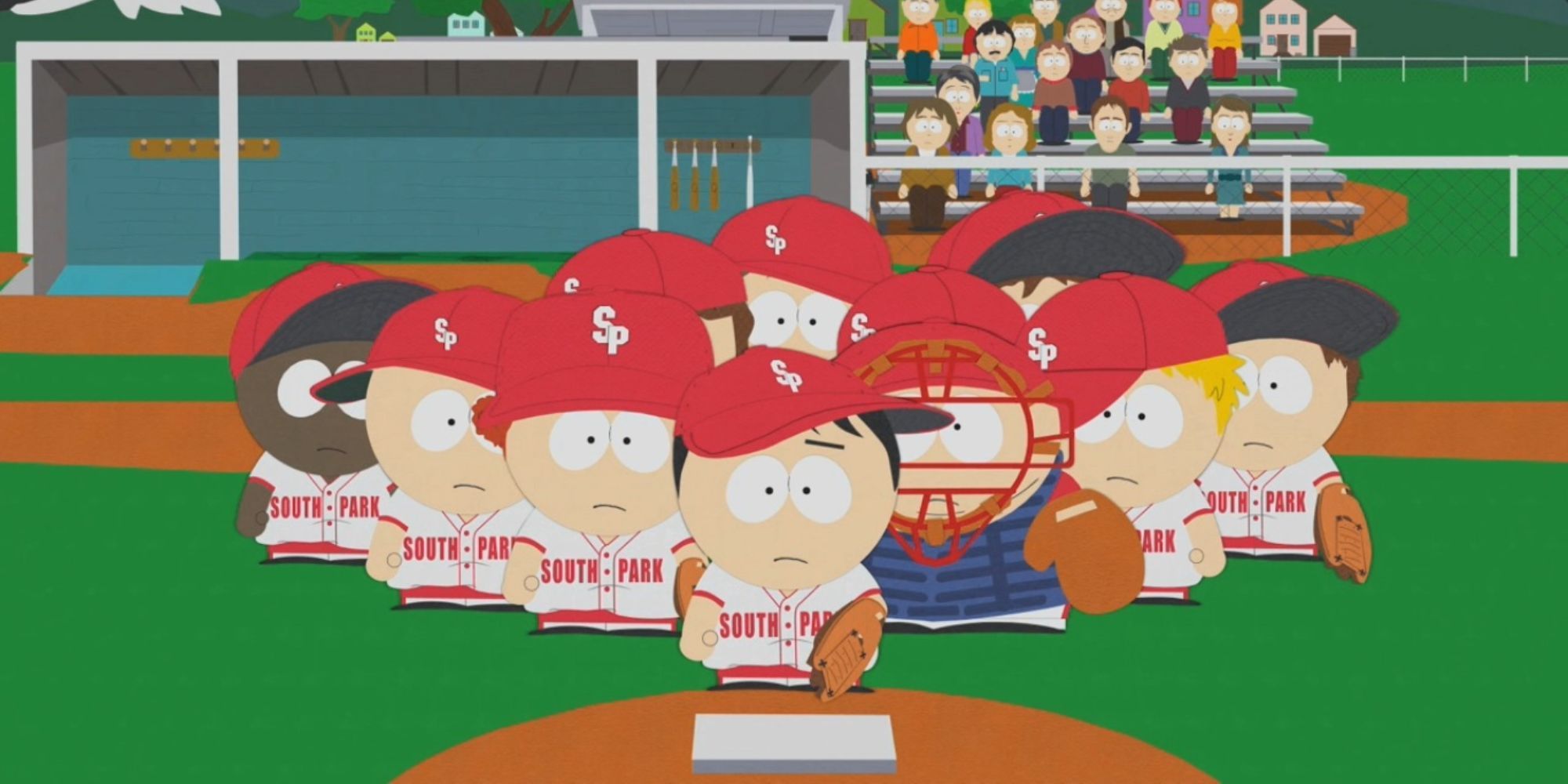 The boys prepare to play baseball in 'The Losing Edge' (South Park)