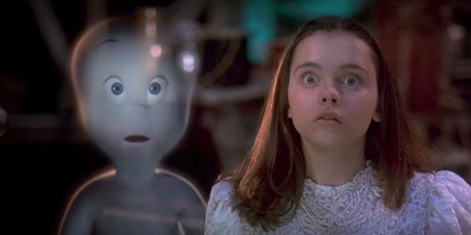 Casper and Kat (Christina Ricci), looking shocked in Casper (1995)