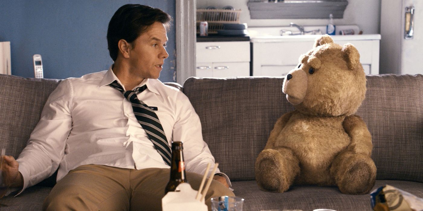 John and Ted (Mark Wahlberg and Seth MacFarlane) in Ted 2012