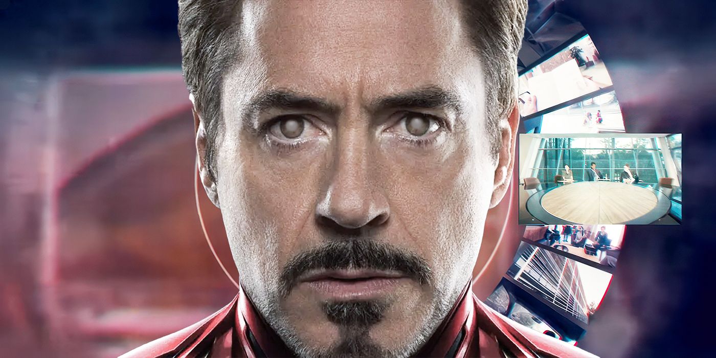 A custom image of Robert Downey Jr. in Iron Man with snapshots from Black Mirror