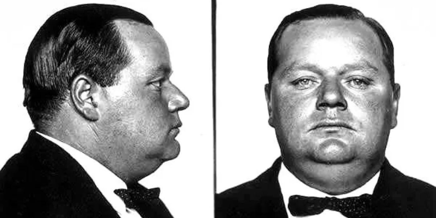 Mugshots of the silent film Roscoe Arbuckle. 