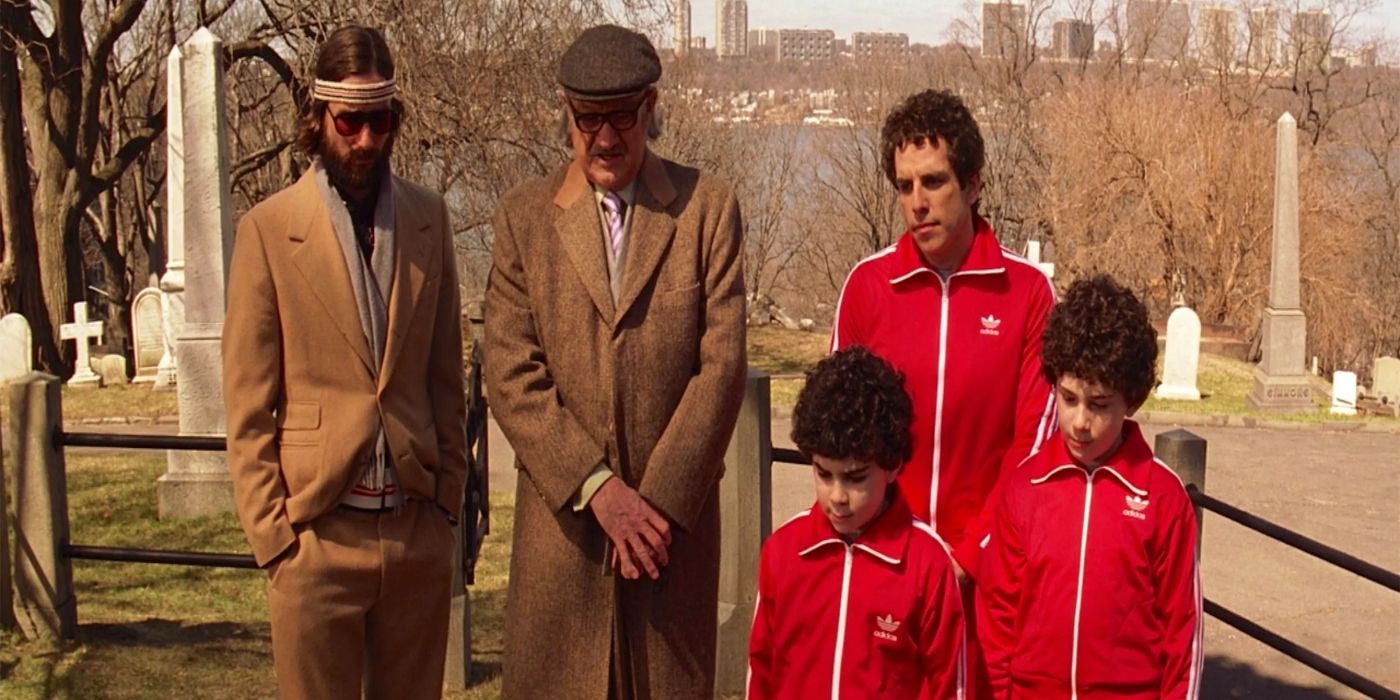 Gene Hackman, Luke Wilson and Ben Stiller as Royal, Richie and Chas Tenenbaum from The Royal Tenenbaums