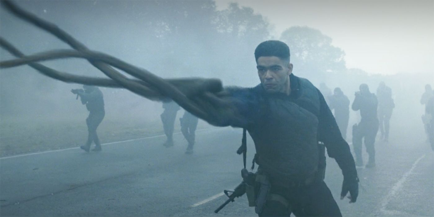 Kingsley Ben-Adir dans le rôle de Gravik avec les pouvoirs de Groot dans Secret Invasion