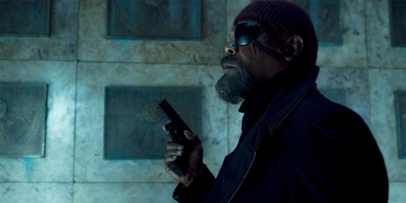 Samuel L. Jackson wearing an eyepatch in Secret Invasion