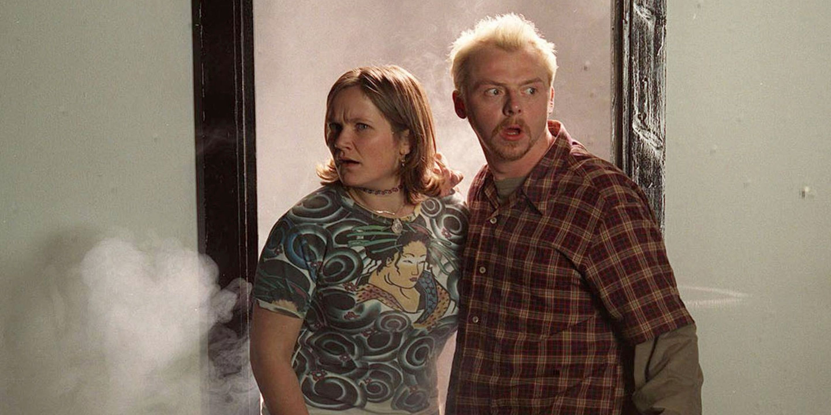 Tim (Simon Pegg) and Daisy (Jessica Stevenson) in 'Spaced'