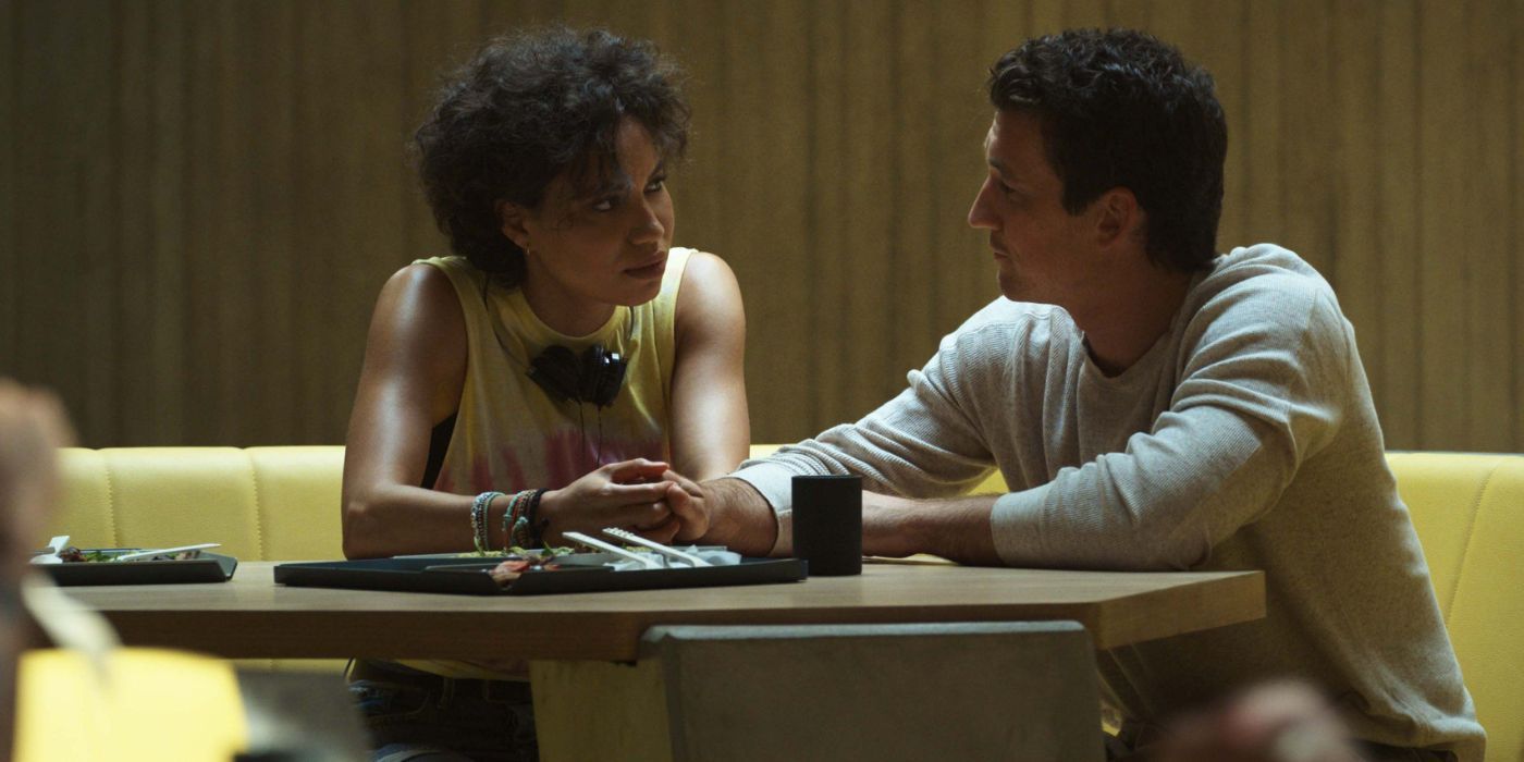 Miles Teller and Jurnee Smollett in 'Spiderhead'