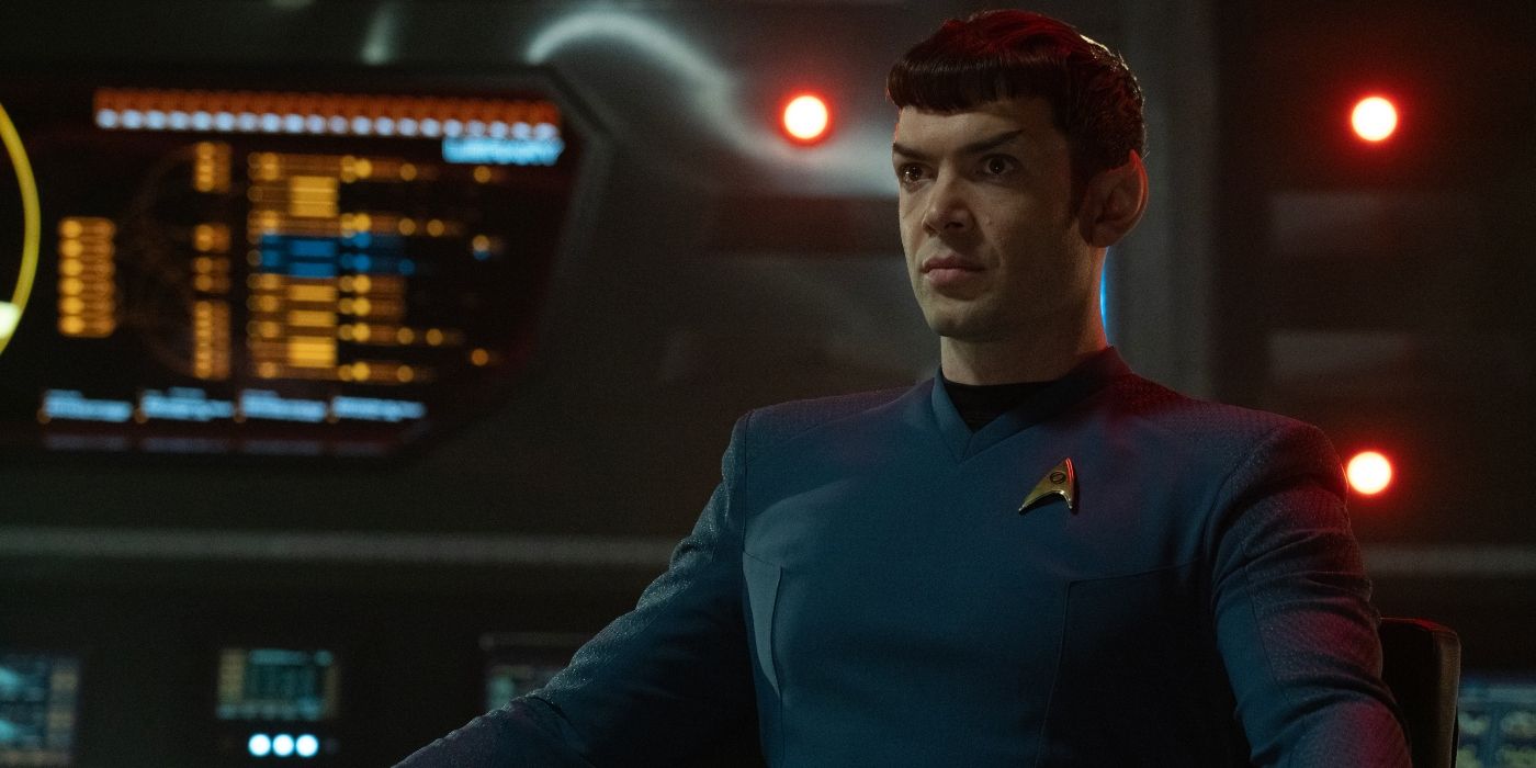 Ethan Peck as Spock in 'Star Trek: Strange New Worlds' Season 2. 