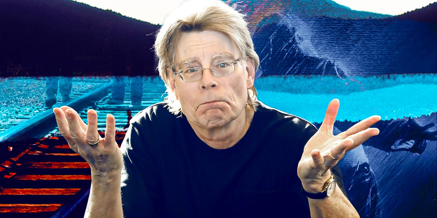 Custom image of Stephen King against back drops of Shawshank Redemption and Stand By Me