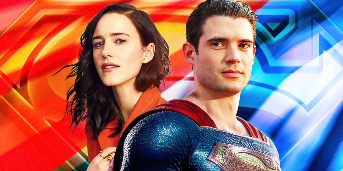 David Corenswet and Rachel Brosnahan in a custom composite image teasing Superman: Legacy