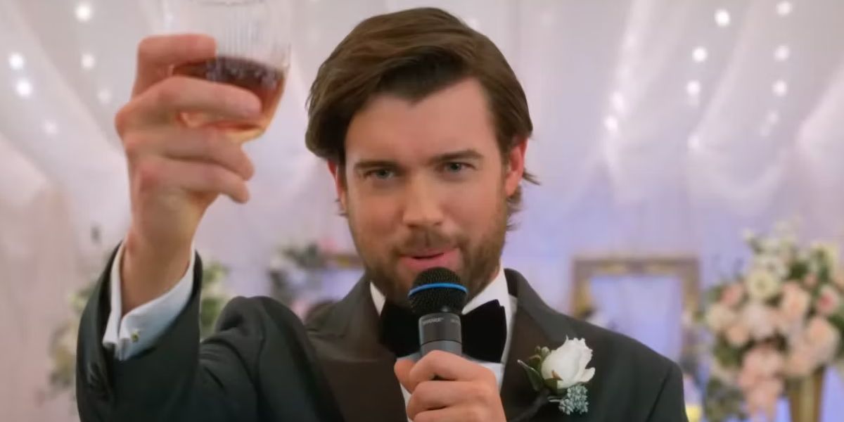 Sebastian (Jack Whitehall) porte un toast