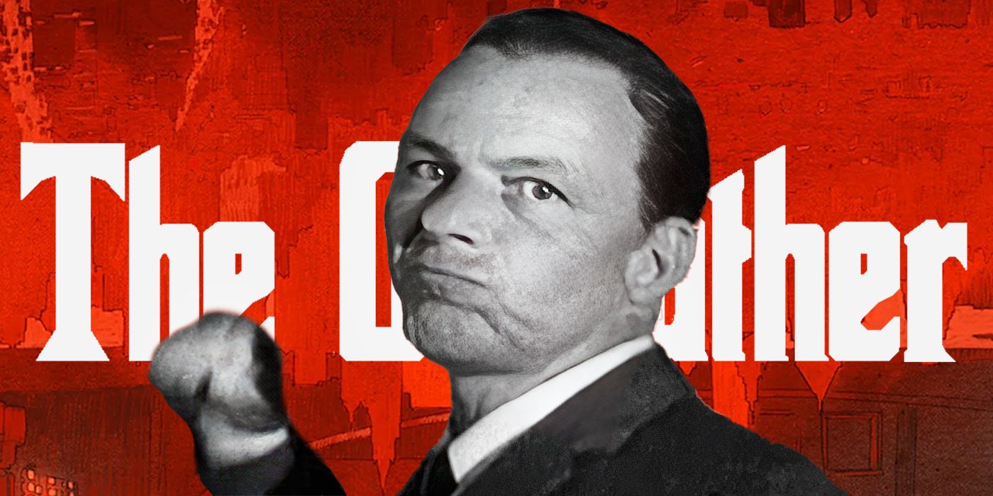 A custom image of Frank Sinatra holding a fist in front of a red background with the text from The Godfather.