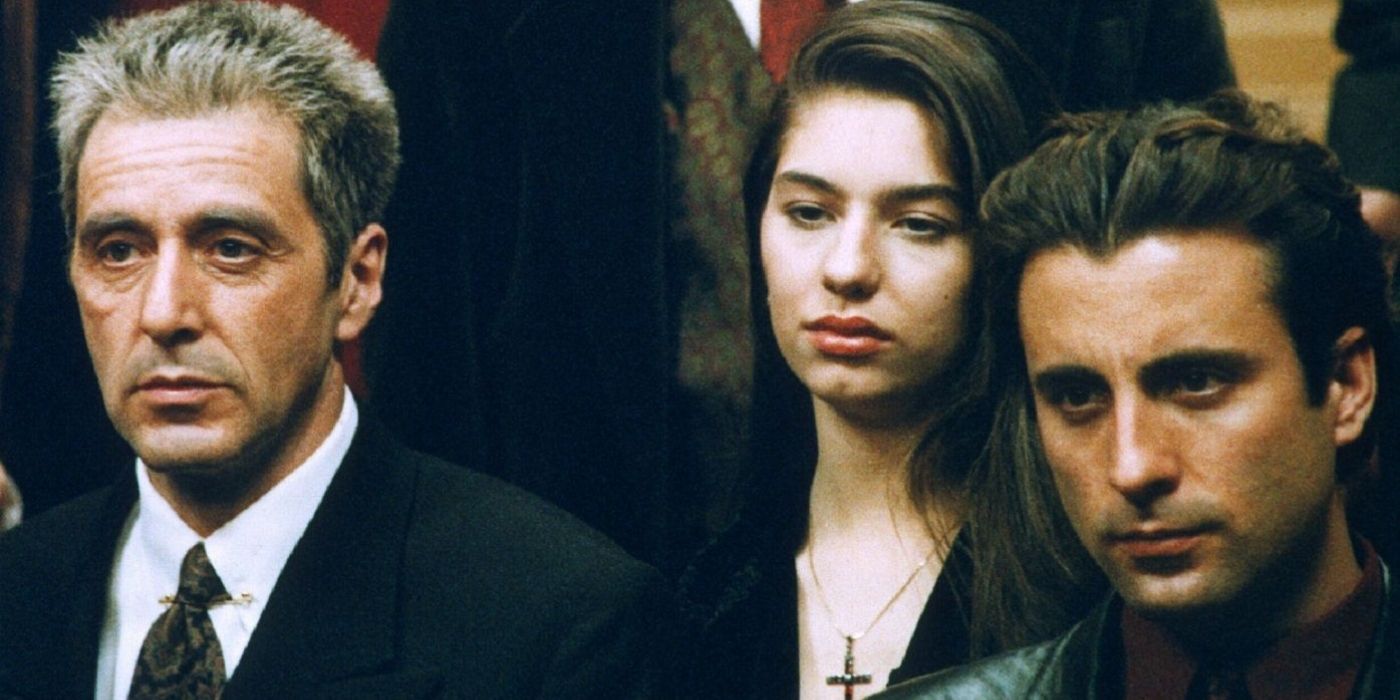 Al Pacino, Sofia Coppola, and Andy Garcia in 'The Godfather Part III.' 