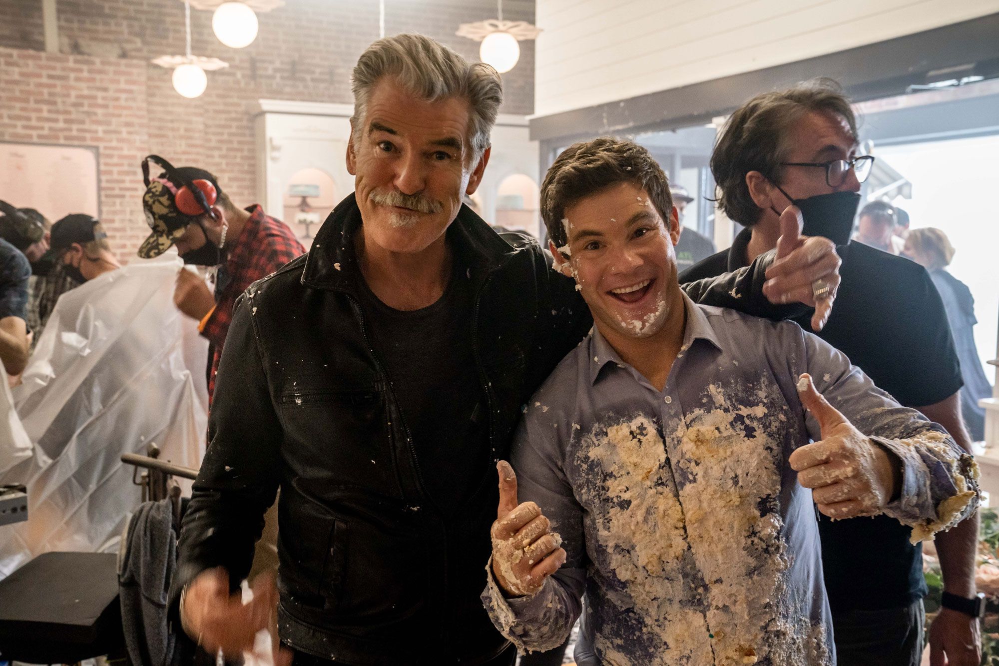 Pierce Brosnan and Adam Devine Making The Out-Laws