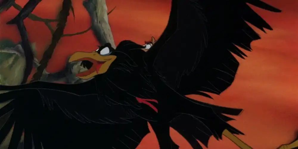 Jeremy flying with Mrs. Brisby on his back