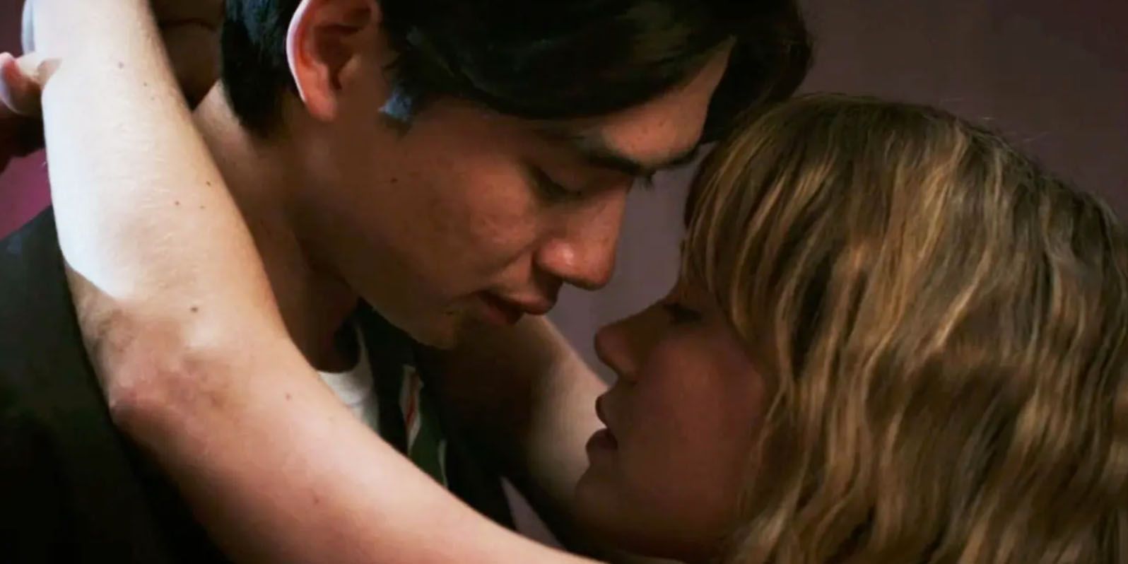 Steven (Sean Kaufman) and Taylor (Rain Spencer) share an almost kiss on Amazon Prime's 'The Summer I Turned Pretty' Season 2