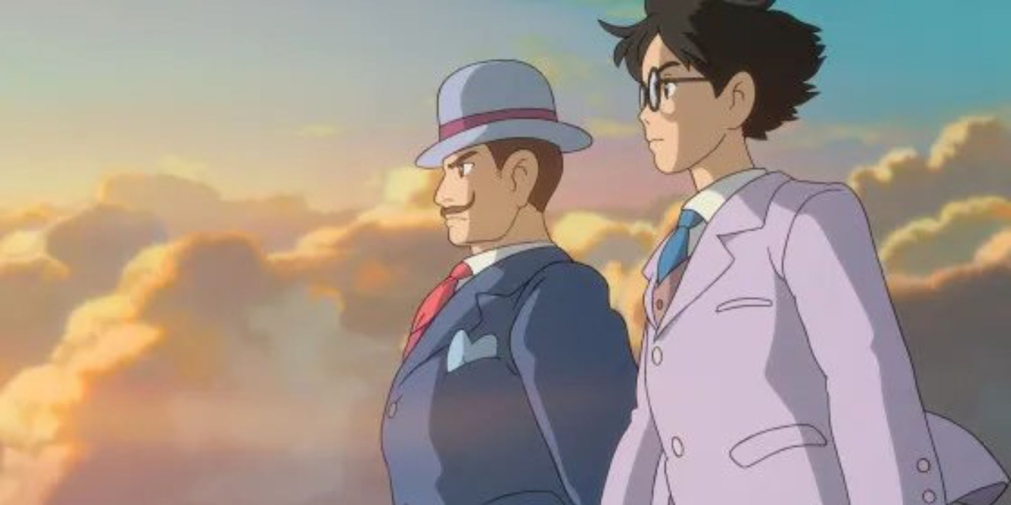 Two men looking to the distance in The Wind Rises