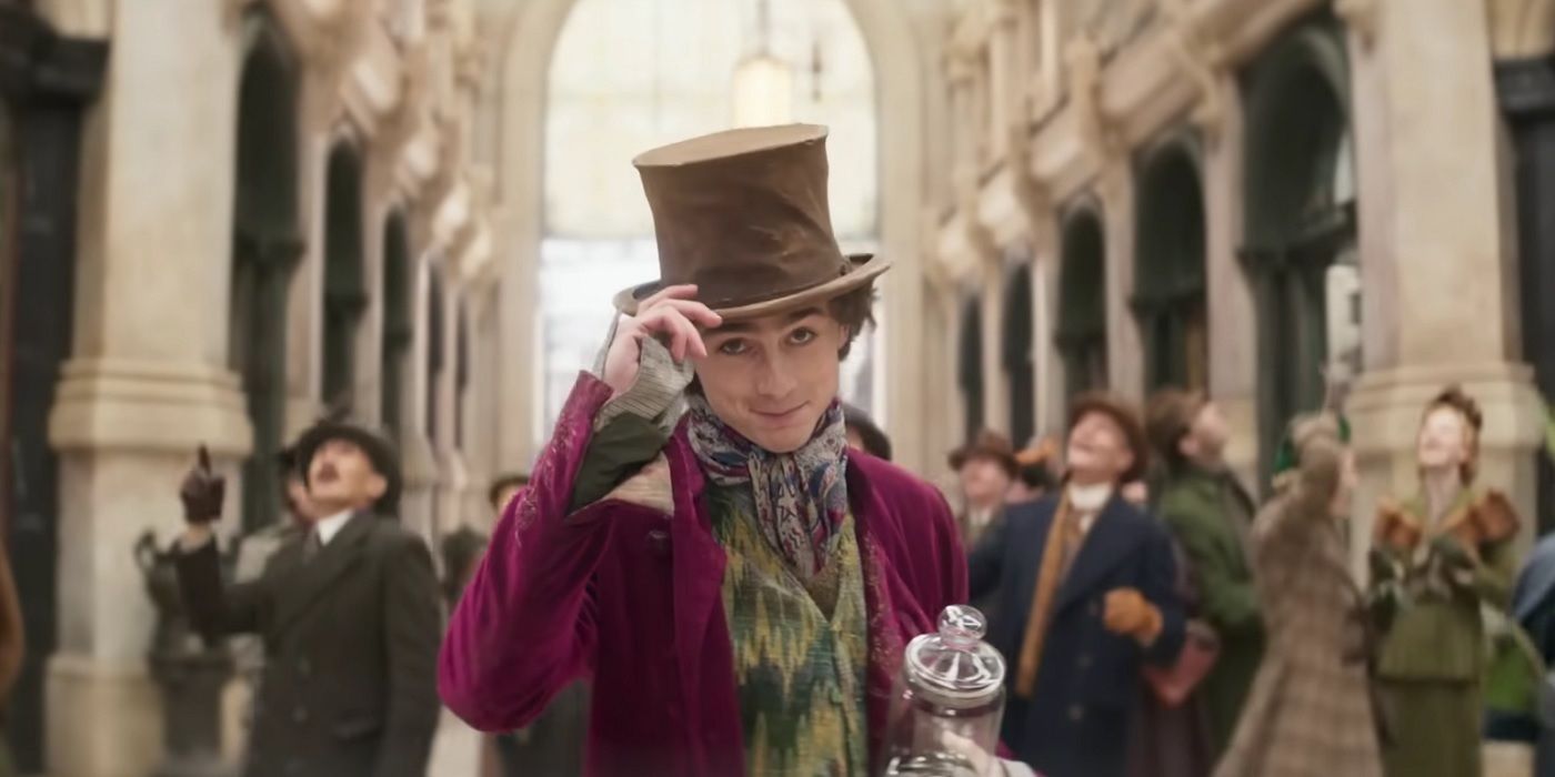 Timothée Chalamet as a young Willy Wonka in Wonka