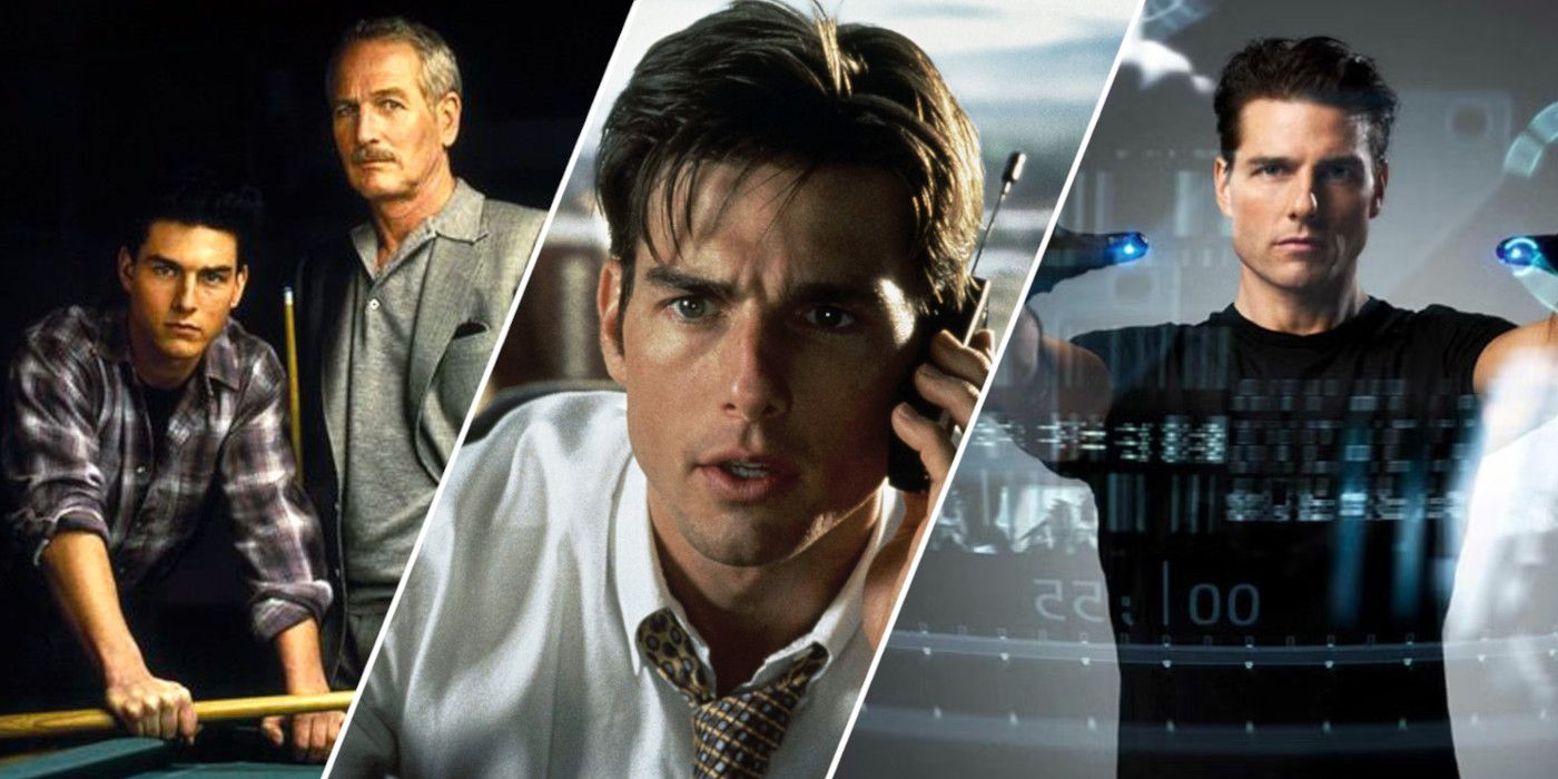 Tom Cruise in The Color of Money, Jerry Maguire, and Minority Report