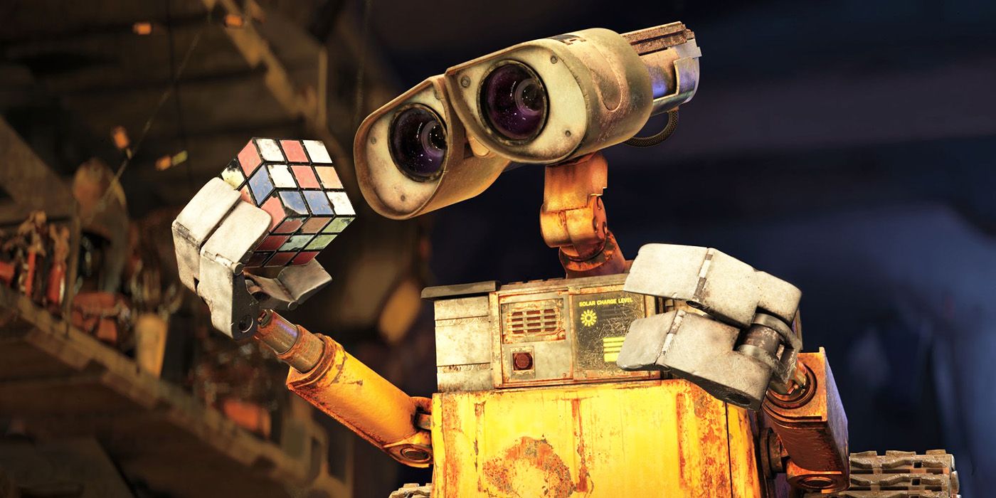 Wall-E with a rubicks cube