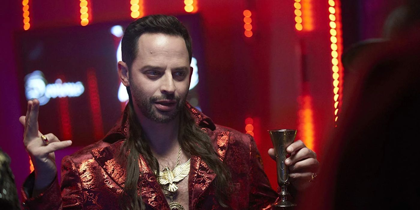 Simon the Devious, played by Nick Kroll, making hand gestures in 'What We Do in the Shadows.'