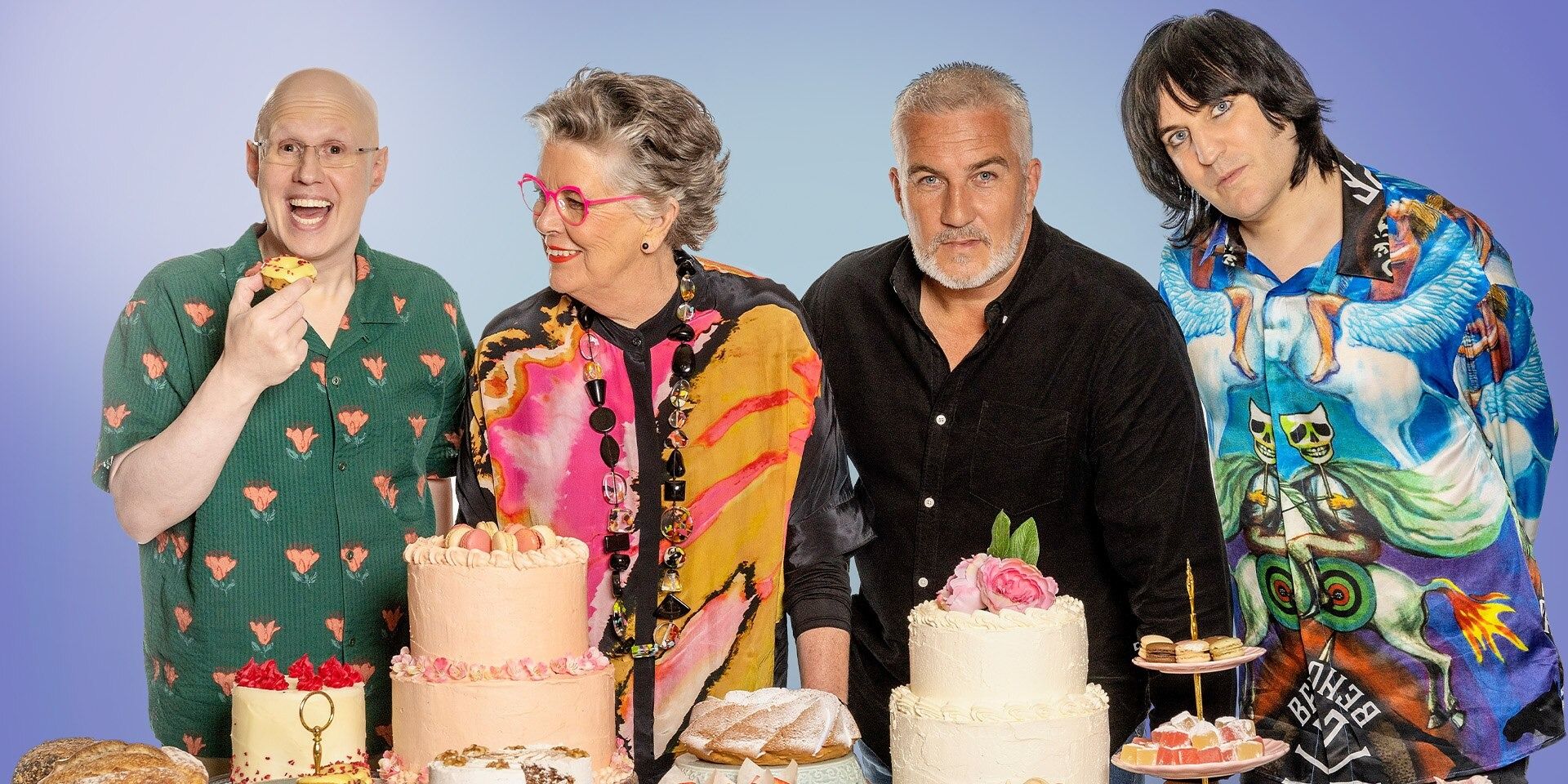 The cast of ``The Great British Bake Off''