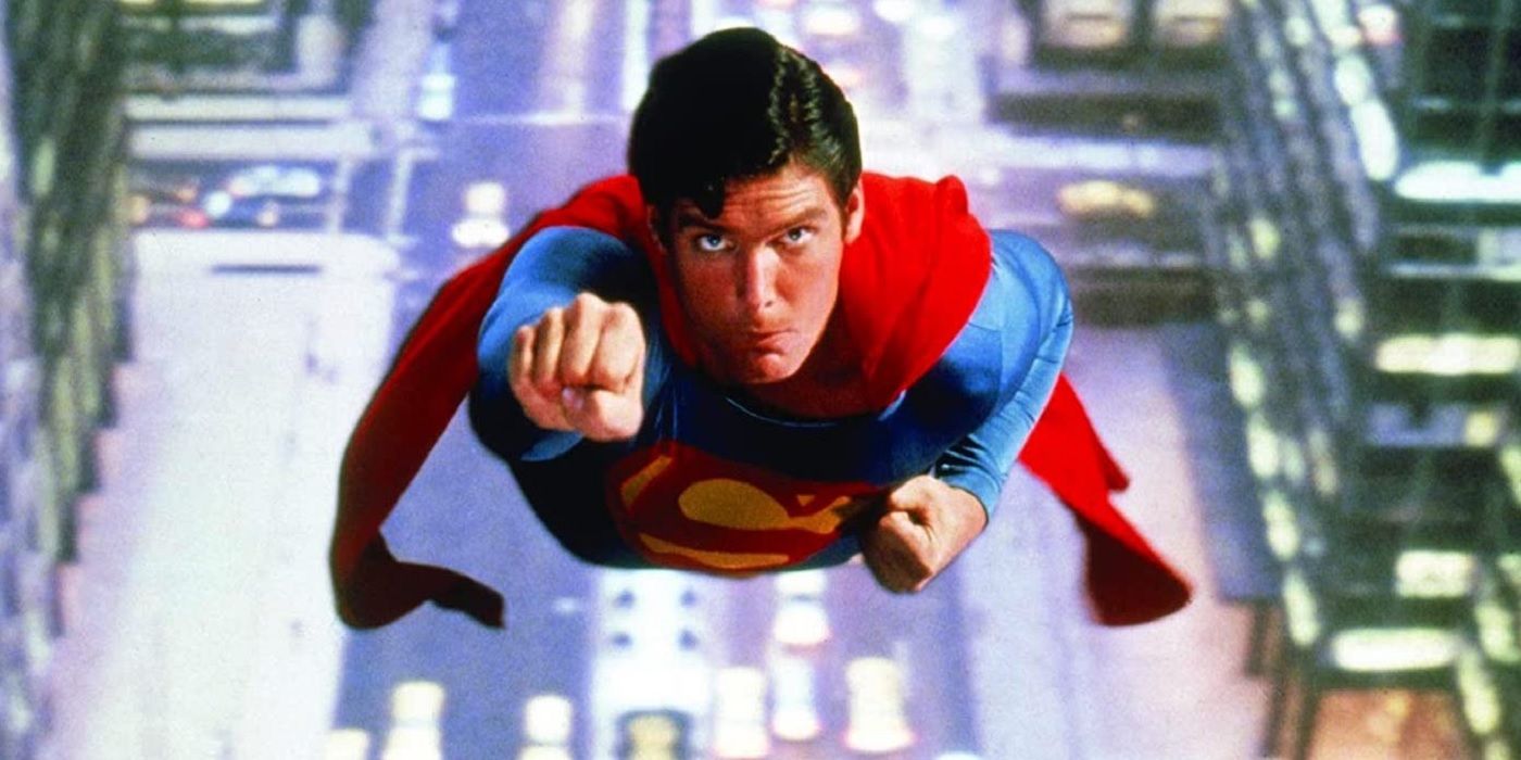 Superman flying at the camera in 1978's 'Superman'